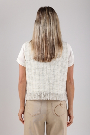 NUKUS Laure Gilet 208 offwhite/silver