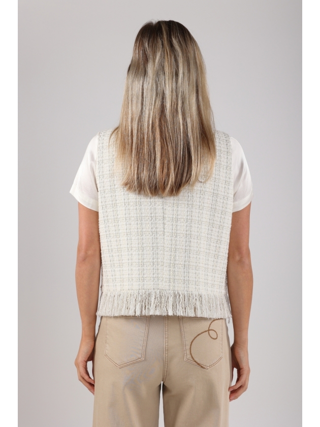 NUKUS Laure Gilet 208 offwhite/silver