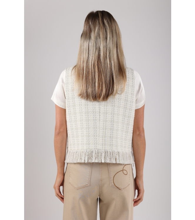 NUKUS Laure Gilet 208 offwhite/silver