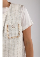 NUKUS Laure Gilet 208 offwhite/silver