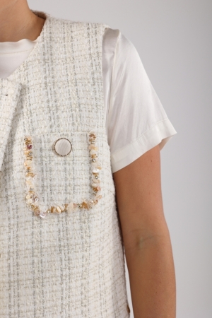 NUKUS Laure Gilet 208 offwhite/silver
