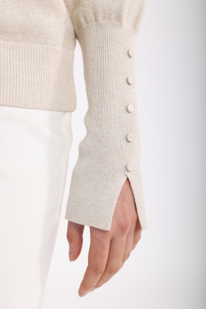 NUKUS Belle Pullover Lurex 9 sand