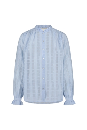 NUKUS Jenna Blouse Check 46 sky