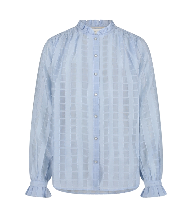 NUKUS Jenna Blouse Check 46 sky