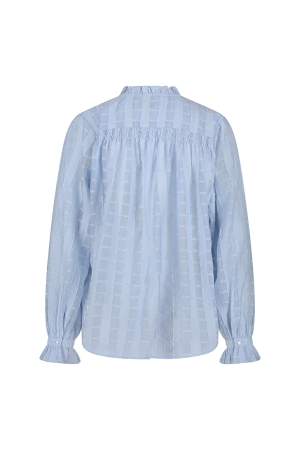 NUKUS Jenna Blouse Check 46 sky