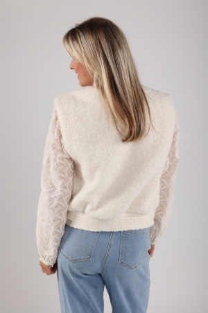 NUKUS Mia Gilet Boucle 17 off white