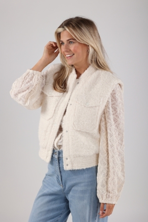 NUKUS Mia Gilet Boucle 17 off white
