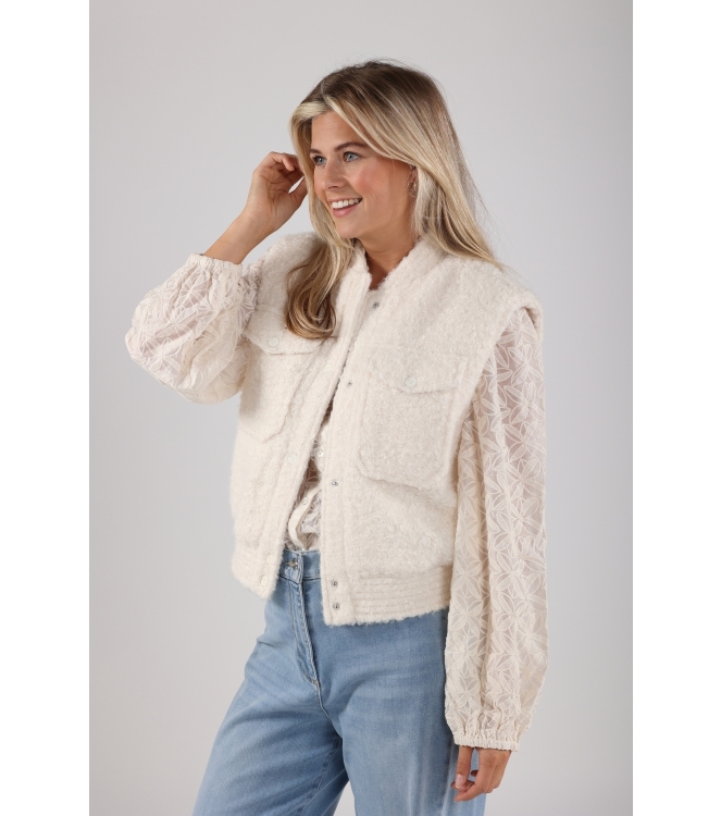 NUKUS Mia Gilet Boucle 17 off white