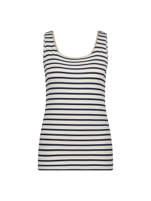 NUKUS Juba Singlet Stripe 219 offwhite/navy
