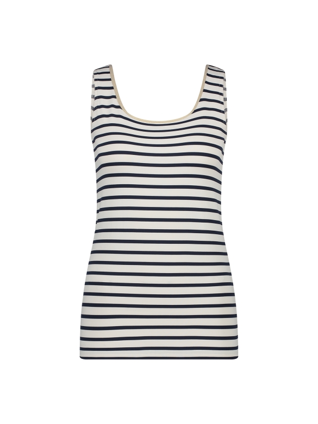 NUKUS Juba Singlet Stripe 219 offwhite/navy