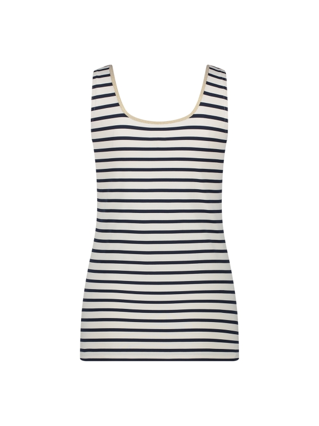 NUKUS Juba Singlet Stripe 219 offwhite/navy