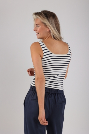 NUKUS Juba Singlet Stripe 219 offwhite/navy