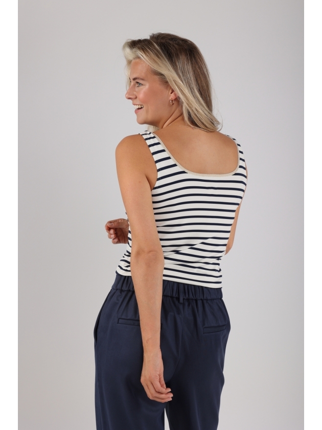 NUKUS Juba Singlet Stripe 219 offwhite/navy