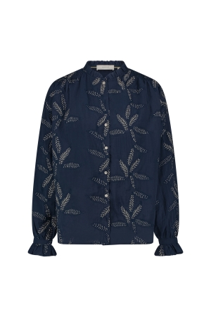 NUKUS Jenna Blouse Embroidery 70 navy