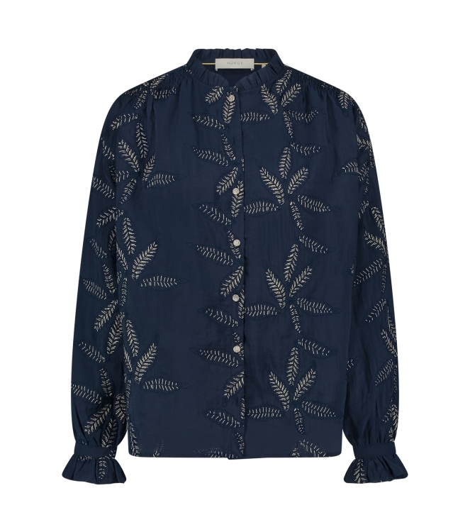 NUKUS Jenna Blouse Embroidery 70 navy
