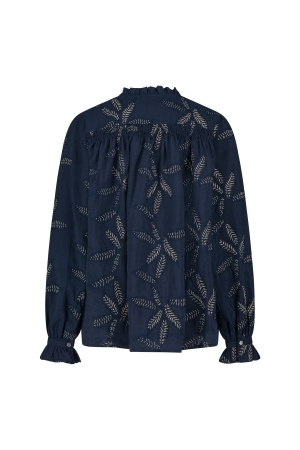 NUKUS Jenna Blouse Embroidery 70 navy