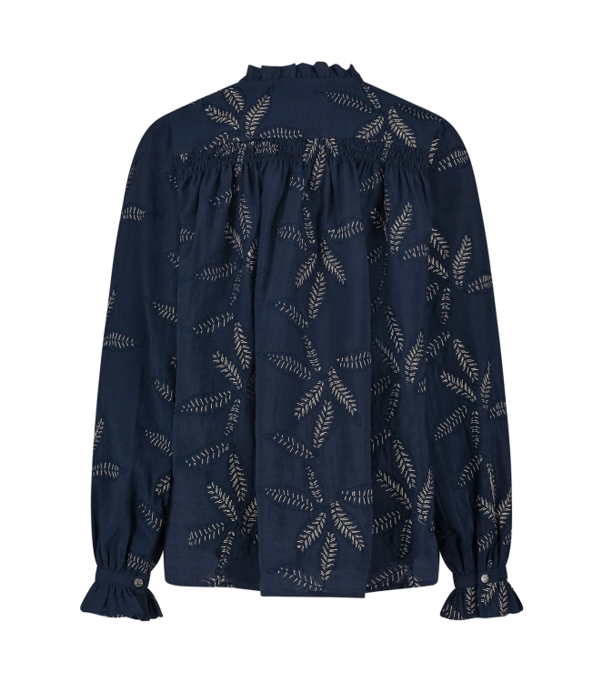 NUKUS Jenna Blouse Embroidery 70 navy
