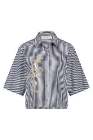 NUKUS Isa Blouse Stripe 217 navy/offwhite