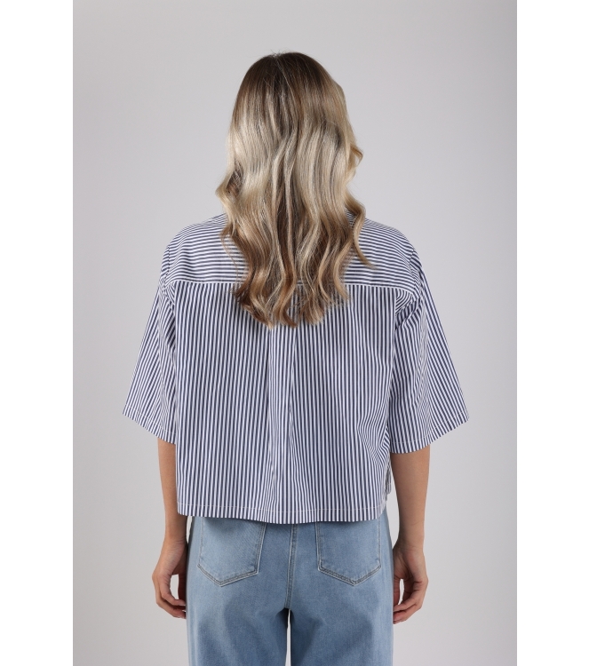 NUKUS Isa Blouse Stripe 217 navy/offwhite