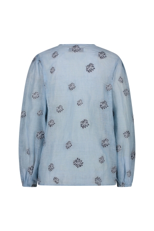 NUKUS Kaoutar Blouse Embroidery 46 sky