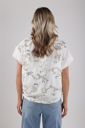 NUKUS Catalina Blouse Paillet 17 off white