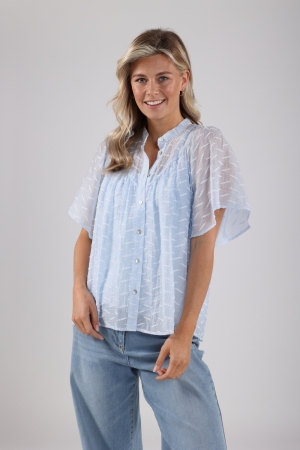 NUKUS Bianca Blouse 46 sky