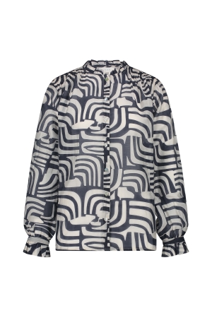 NUKUS Jenna Blouse Voile 219 offwhite/navy