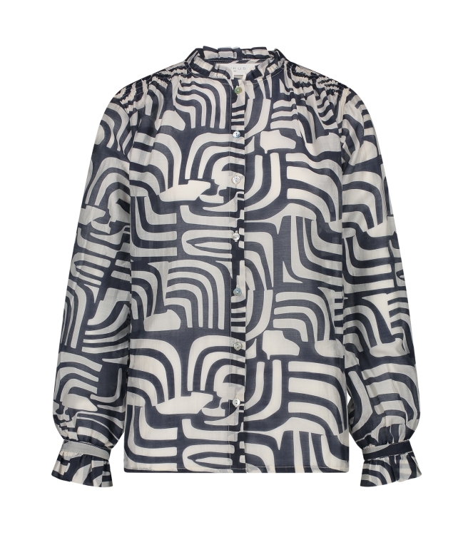 NUKUS Jenna Blouse Voile 219 offwhite/navy