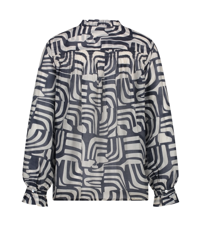 NUKUS Jenna Blouse Voile 219 offwhite/navy