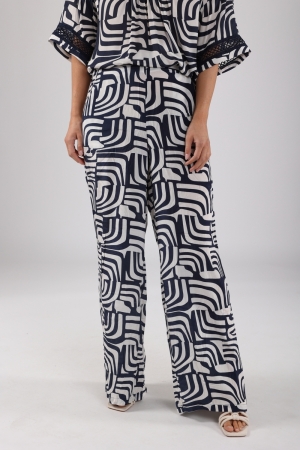NUKUS Josephine Pants 219 offwhite/navy