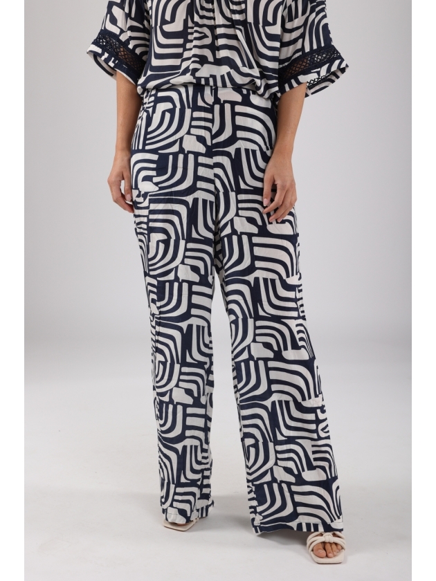 NUKUS Josephine Pants 219 offwhite/navy