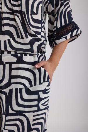 NUKUS Josephine Pants 219 offwhite/navy