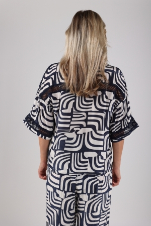 NUKUS Nina Top 219 offwhite/navy
