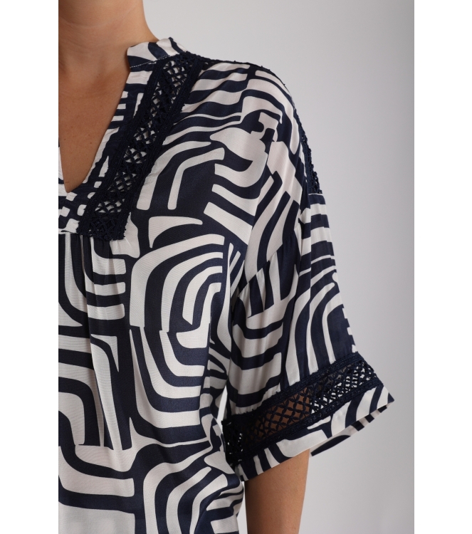 NUKUS Nina Top 219 offwhite/navy
