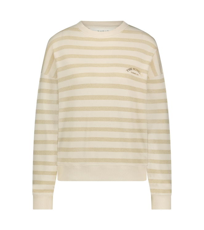 NUKUS Noa Pullover Stripes 131 offwhite/sand