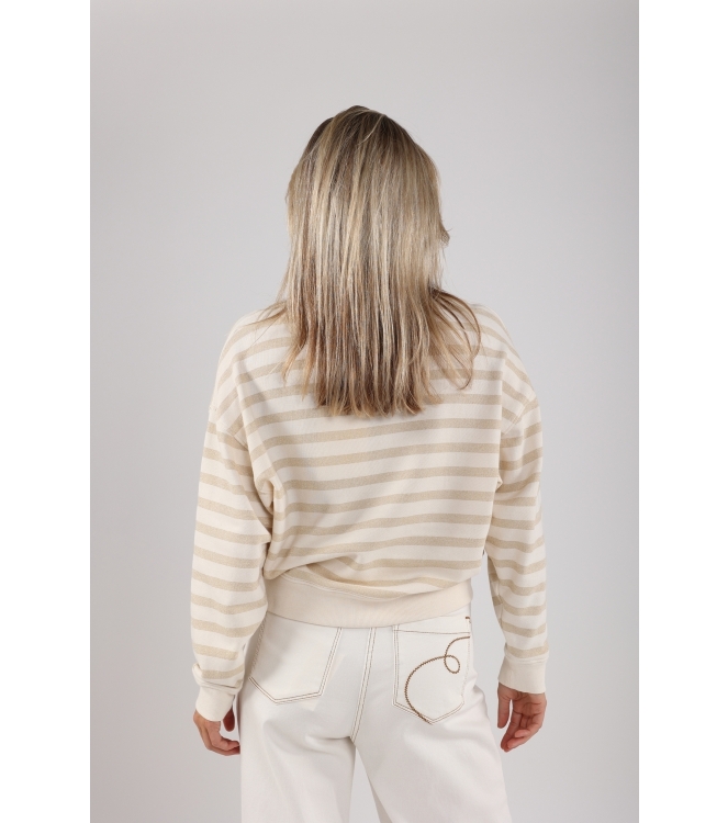 NUKUS Noa Pullover Stripes 131 offwhite/sand