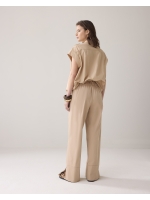 Summum Woman Trousers long cotton stretch 707 Sesame