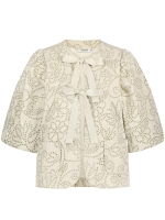 Summum Woman Top laser cut dots 707 Sesame