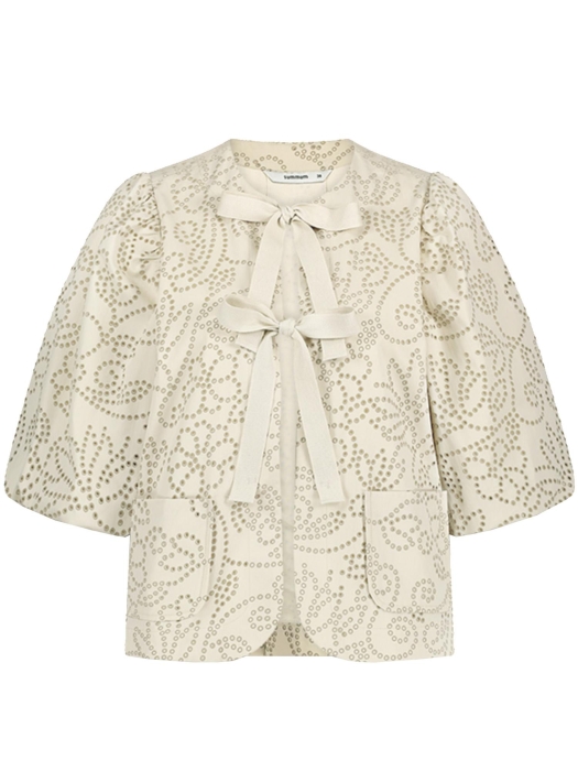 Summum Woman Top laser cut dots 707 Sesame