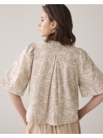 Summum Woman Top laser cut dots 707 Sesame
