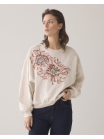 Summum Woman Long sleeve embellished sweatshirt 702 Pebble beige