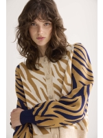 Summum Woman Knitted jacket jacquard viscose polyamide knit 120 Multicolour