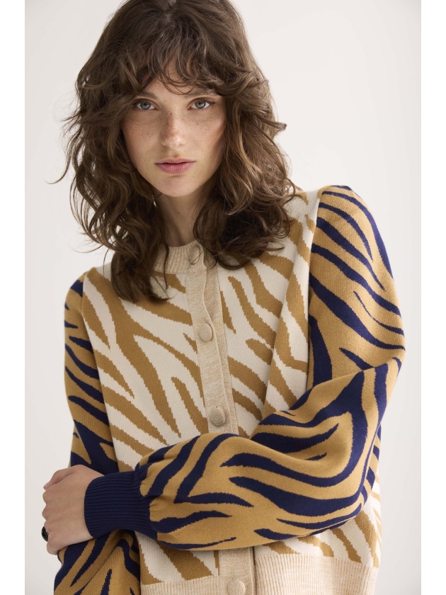 Summum Woman Knitted jacket jacquard viscose polyamide knit 120 Multicolour