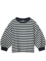 Summum Woman Jersey Sweater Waffle Lurex Stripe 480 Navy noir