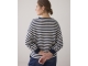 Summum Woman Jersey Sweater Waffle Lurex Stripe 480 Navy noir