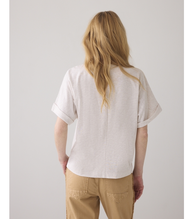 Summum Woman Boxy Artwork Tee 702 Pebble beige