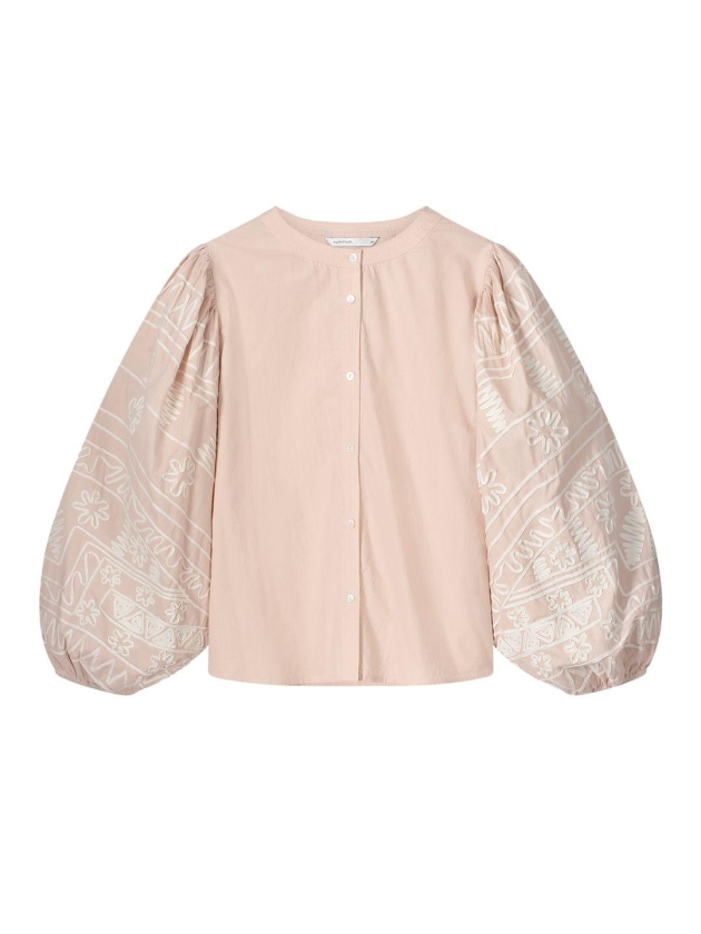 Summum Woman Longsleeve blouse Tape Embroidery 504 Rose smoke