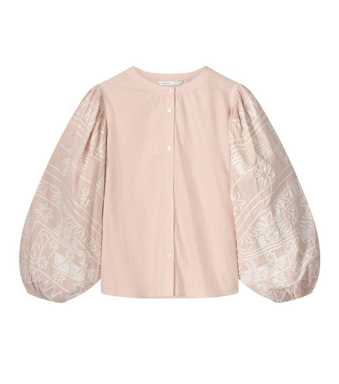 Summum Woman Longsleeve blouse Tape Embroidery 504 Rose smoke