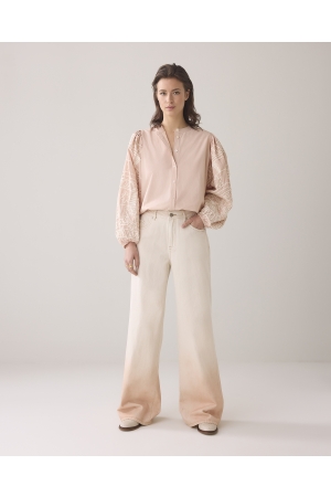 Summum Woman Longsleeve blouse Tape Embroidery 504 Rose smoke