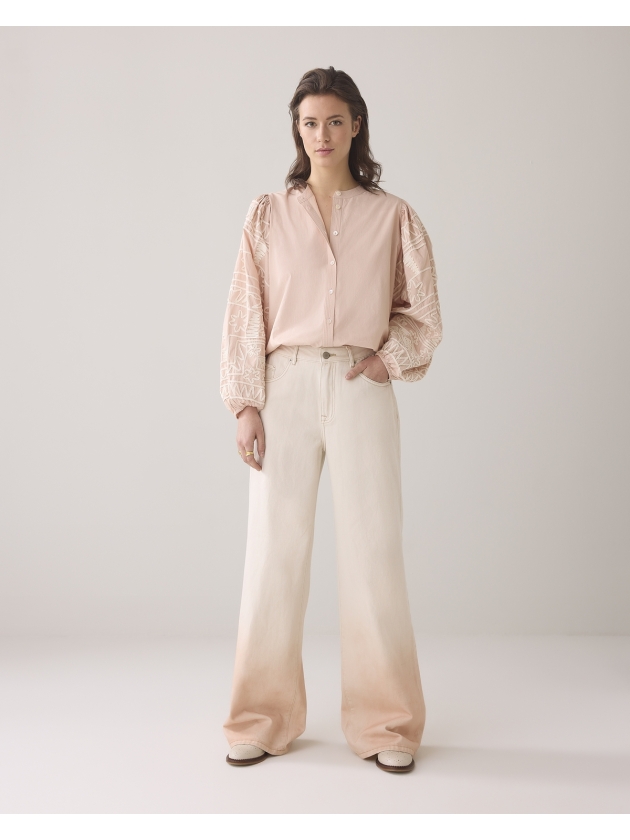 Summum Woman Longsleeve blouse Tape Embroidery 504 Rose smoke